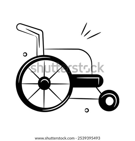 Wheelchair doodle icon, customizable vector