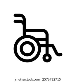 Wheelchair. Editable stroke vector icon.