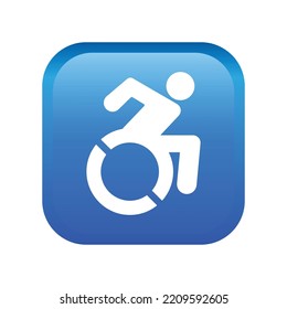 Wheelchair emoji icon isolated on white background. Disability symbol modern, simple, vector, icon for website design, mobile app, ui. Vector Illustration