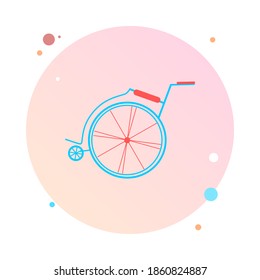 Wheelchair flat in circle icon. Beautifully designed wheelchair in round shaped icon. Wheelchair, handicapped or accessibility parking or access sign flat for apps and print. Vector illustration. 