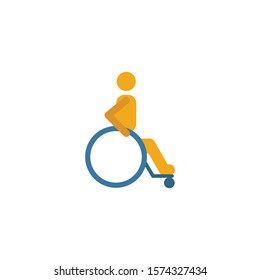 Wheelchair flat icon. Colored simple element from medicine collection for infographics, web design and more.
