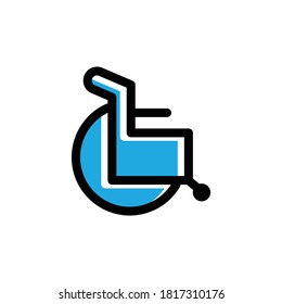 Icono plano de silla de ruedas. vector de plantilla de diseño
