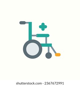 wheelchair flat icon, isolated hospital icon in light background, perfect for website, blog, logo, graphic design, social media, UI, mobile app