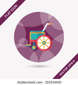 Wheelchair flat icon with long shadow