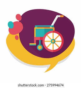 Wheelchair flat icon with long shadow