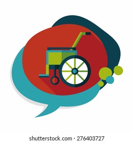 Wheelchair flat icon with long shadow