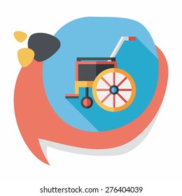 Wheelchair flat icon with long shadow