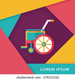 Wheelchair flat icon with long shadow