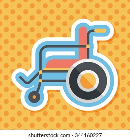 Wheelchair flat icon with long shadow