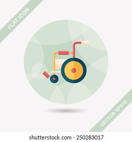 Wheelchair flat icon with long shadow,eps10