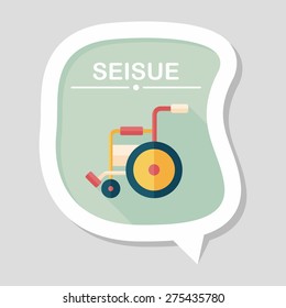 Wheelchair flat icon with long shadow,eps10