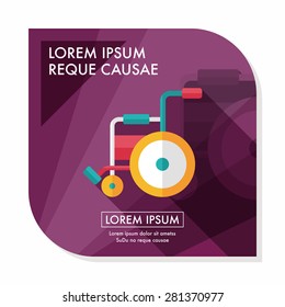 Wheelchair flat icon with long shadow,eps10