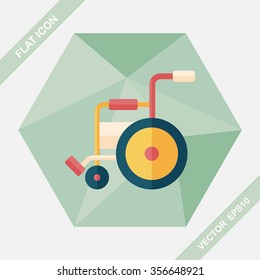 Wheelchair flat icon with long shadow,eps10