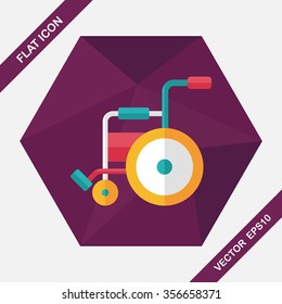 Wheelchair flat icon with long shadow,eps10