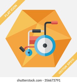 Wheelchair flat icon with long shadow,eps10