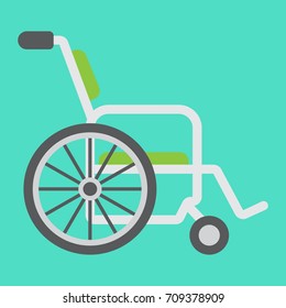 Wheelchair flat icon, medicine and healthcare, disabled sign vector graphics, a colorful solid pattern on a cyan background, eps 10.