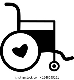 Wheelchair flat icon. Vector wheelchair icon. Attractive and Beautifully or Faithfully Designed Wheelchair Icon. Wheelchair, handicapped or accessibility parking or access sign flat for apps and print