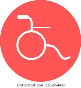 Wheelchair flat icon. Vector wheelchair icon. Attractive and Beautifully or Faithfully Designed Wheelchair Icon. Wheelchair, handicapped or accessibility parking or access sign flat for apps and print