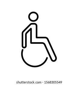 Wheelchair flat icon. Vector wheelchair icon on white background