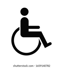 Wheelchair flat icon. Vector wheelchair icon on white background