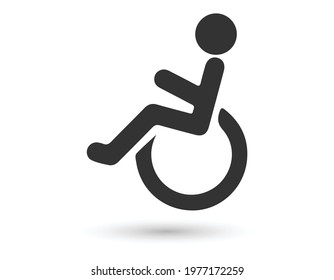 Wheelchair flat icon. Vector wheelchair icon on white background