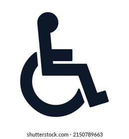 Wheelchair flat icon. Vector wheelchair icon on white background