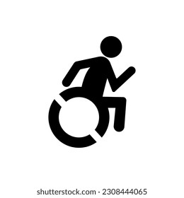 Wheelchair flat icon. Vector wheelchair icon on white background