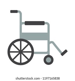 Wheelchair flat icon. You can be used wheelchair icon for several purposes like: websites, UI, UX, print templates, promotional materials, info-graphics, web and mobile phone apps.