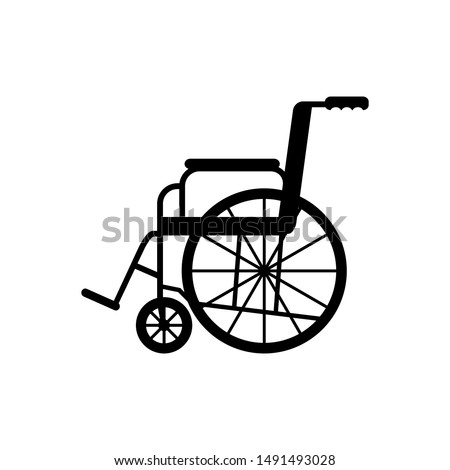 Wheelchair flat icon. You can be used wheelchair icon for several purposes like: websites, UI, UX, print templates, promotional materials, info-graphics, web and mobile phone apps.