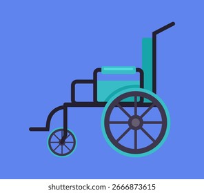 Silla de ruedas de estilo plano concepto de diseño simple. Ilustración gráfica de dibujos animados de Vector
