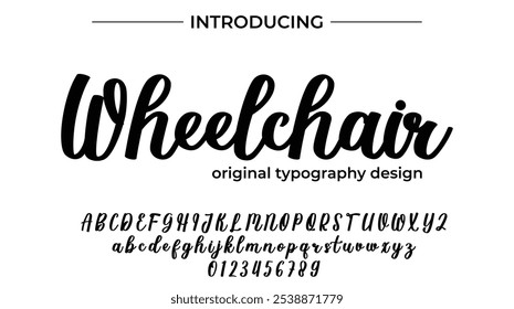 Wheelchair Font Stylish brush painted an uppercase vector letters, alphabet, typeface