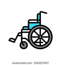 wheelchair fracture injury color icon vector. wheelchair fracture injury sign. isolated symbol illustration