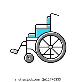 wheelchair fracture injury color icon vector. wheelchair fracture injury sign. isolated symbol illustration