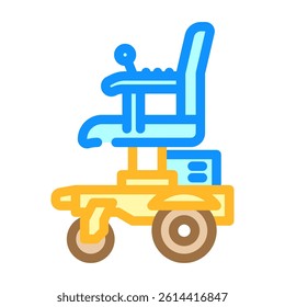 wheelchair fracture injury color icon vector. wheelchair fracture injury sign. isolated symbol illustration