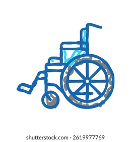 wheelchair fracture injury doodle icon sketch vector. wheelchair fracture injury sign. isolated symbol illustration