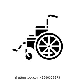 wheelchair fracture injury glyph icon vector. wheelchair fracture injury sign. isolated symbol illustration