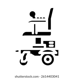 wheelchair fracture injury glyph icon vector. wheelchair fracture injury sign. isolated symbol illustration