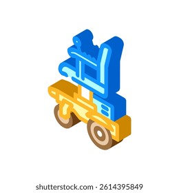 wheelchair fracture injury isometric icon vector. wheelchair fracture injury sign. isolated symbol illustration