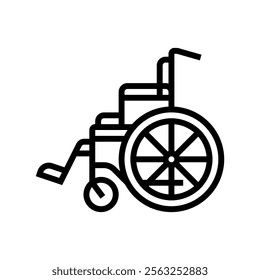 wheelchair fracture injury line icon vector. wheelchair fracture injury sign. isolated contour symbol black illustration