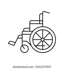 wheelchair fracture injury line icon vector. wheelchair fracture injury sign. isolated contour symbol black illustration