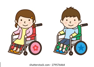 Wheelchair / girl and boy