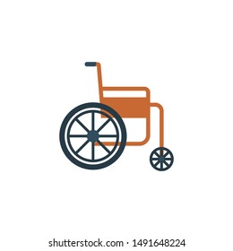 wheelchair glyph flat vector icon
