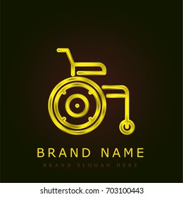 Wheelchair golden metallic logo
