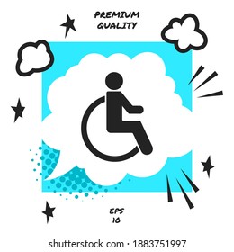 Wheelchair handicap icon, elements for your design