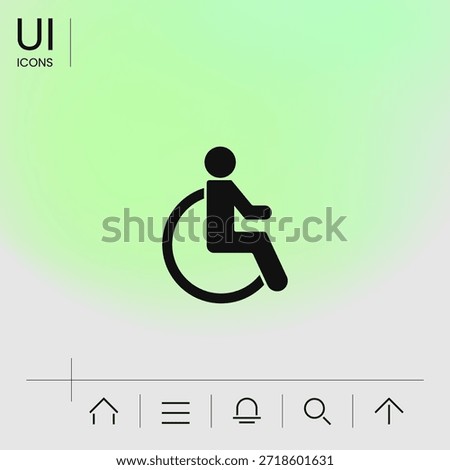 Wheelchair handicap icon, elements for your design