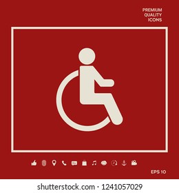 Wheelchair handicap icon. Graphic elements for your design