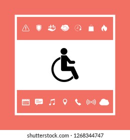 Wheelchair handicap icon. Graphic elements for your design