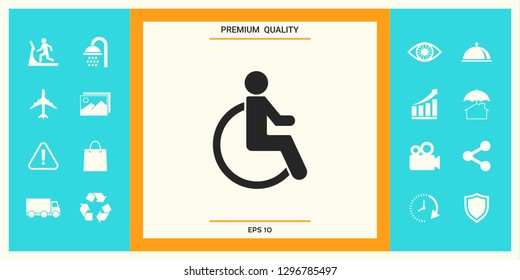 Wheelchair handicap icon. Graphic elements for your design