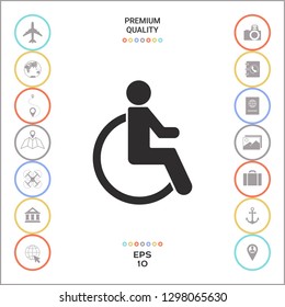Wheelchair handicap icon. Graphic elements for your design
