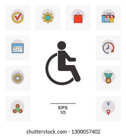 Wheelchair handicap icon. Graphic elements for your design